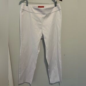 Krazy Larry White Textured Pull-On Pants Size 10 Made in USA